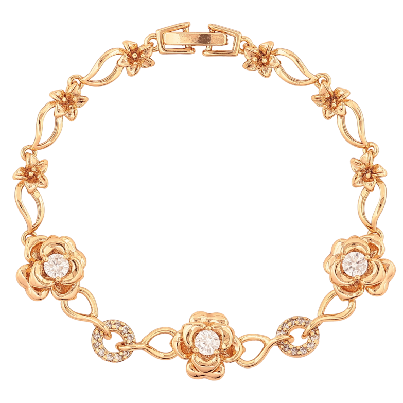 Браслет Xuping Позолота 18K Цветочки размер 17.5см х 5-11мм фото №1