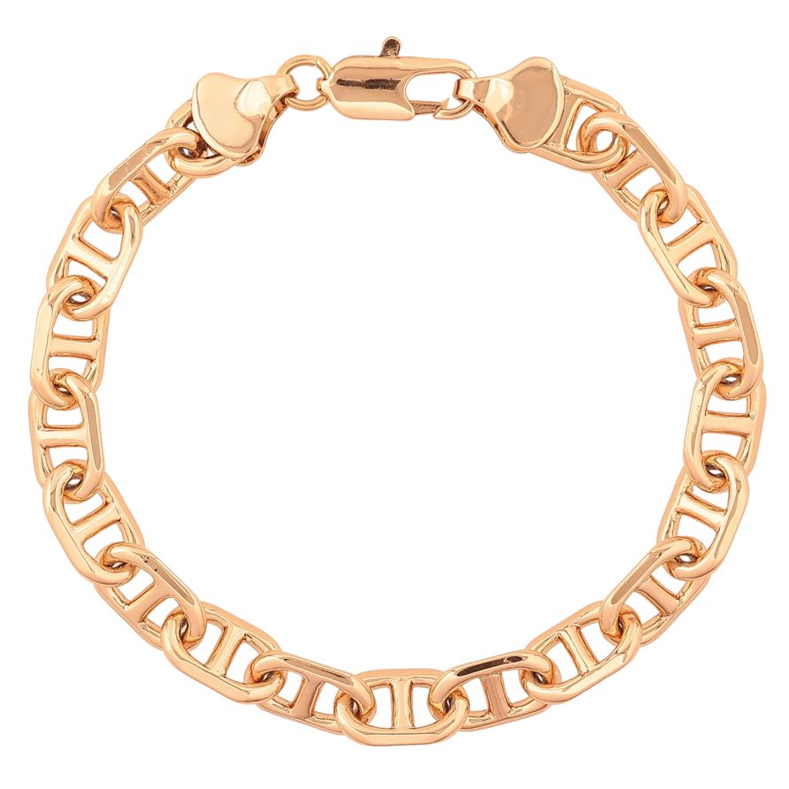 Браслет Xuping Позолота 18K Цепочка плетение Морская цепь размер 18.5см х 7мм фото №1