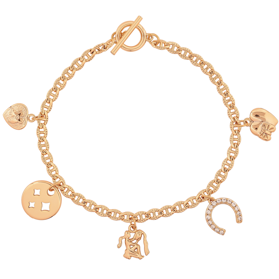 Браслет Xuping Позолота 18K Цепочка с подвесками размер 18см х 3.5мм фото №1