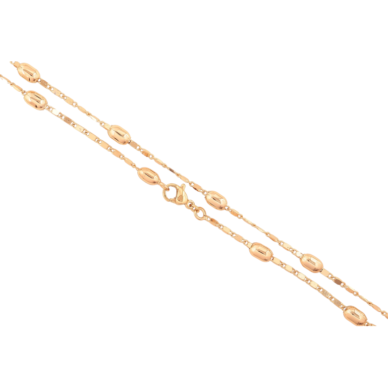 Цепочка Xuping Позолота 18K Плетение Морская цепь перекрученная с бусинами длинна 45см х 2-4мм фото №1