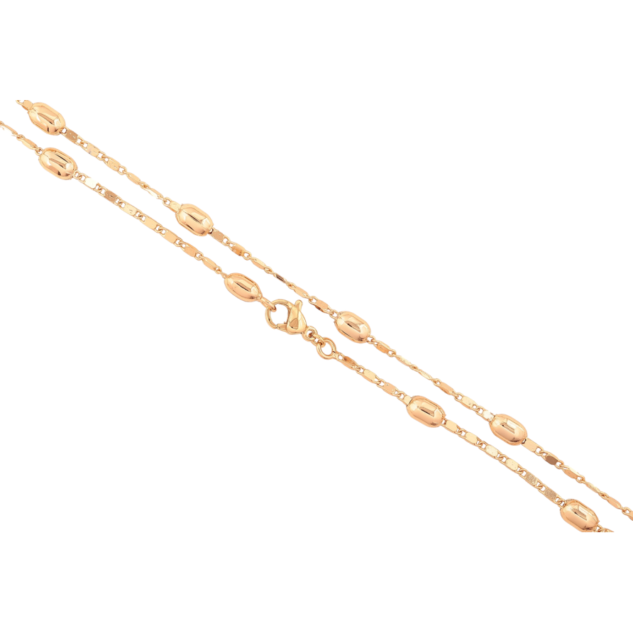 Цепочка Xuping Позолота 18K Плетение Морская цепь перекрученная с бусинами длинна 45см х 2-4мм фото №1 Цепочка Xuping Позолота 18K Плетение Морская цепь перекрученная с бусинами длинна 45см х 2-4мм фото №1