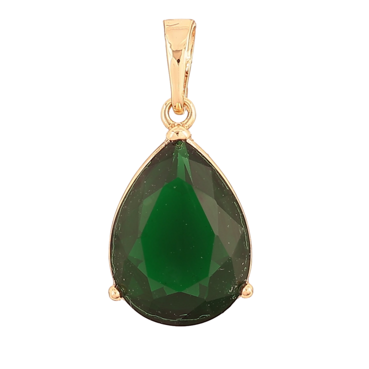 Кулон Xuping Позолота 18K Зеленая кристальная капля для цепочки до 6мм фото №15