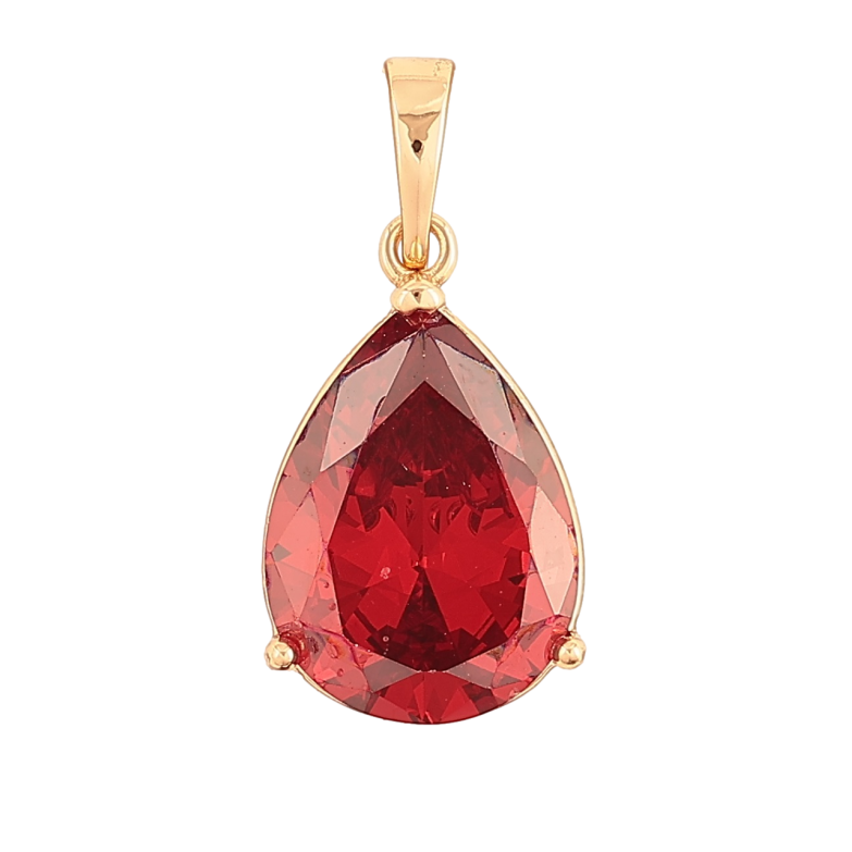 Кулон Xuping Позолота 18K Красная кристальная капля для цепочки до 6мм фото №1