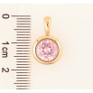 Кулон Xuping Позолота 18K Розовый кристалл в ободковой оправе, ø 11мм для цепочки до 4мм фото №2