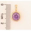 Кулон Xuping Позолота 18K Сиреневый кристалл в ободковой оправе, ø 11мм для цепочки до 4мм фото №2