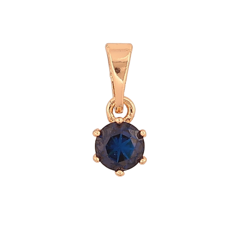 Кулон Xuping Позолота 18K Синий кристалл в 6-ти крапановой оправе, ø 5мм для цепочки до 5мм фото №2