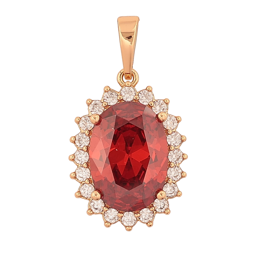 Кулон Xuping Позолота 18K «Червоний кристал в обрамленні» для ланцюжка до 6мм фото №1