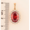 Кулон Xuping Позолота 18K «Червоний кристал в обрамленні» для ланцюжка до 6мм фото №2