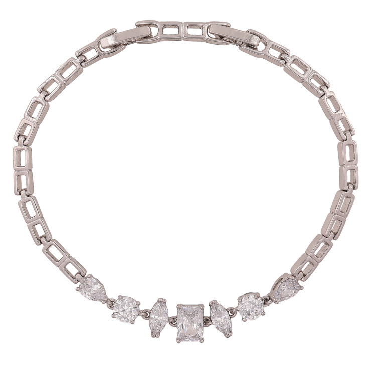 Браслет Xuping Родий Узор с кристаллами длинна с доп. замком 17,19см х 3.5-7мм фото №3 Браслет Xuping Родий Узор с кристаллами длинна с доп. замком 17,19см х 3.5-7мм фото №3