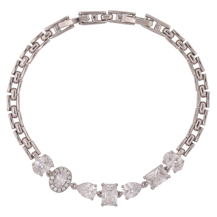 Браслет Xuping Родий Браслетный узор с кристаллами длинна с доп. замком 17.5,19.5см х 4-7мм фото №22 Браслет Xuping Родий Браслетный узор с кристаллами длинна с доп. замком 17.5,19.5см х 4-7мм фото №22