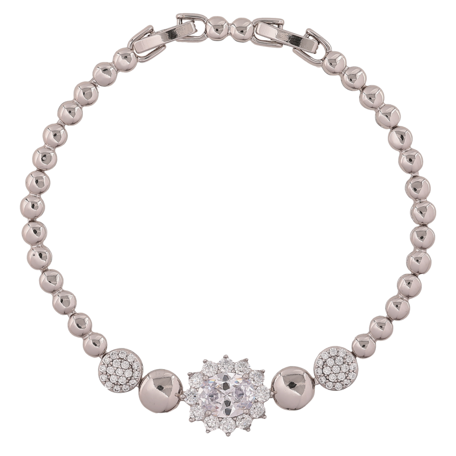 Браслет Xuping Родий Кристальный блеск длинна с доп. замком 17.5,19.5см х 4-12мм фото №1