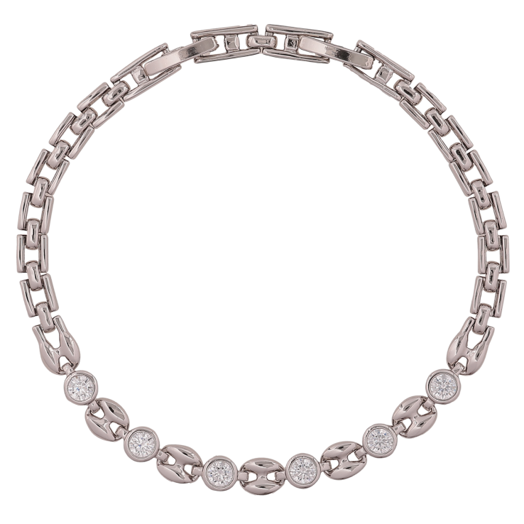 Браслет Xuping Родий Узор с кристаллами длинна с доп. замком 17,19см х 4-5мм фото №2 Браслет Xuping Родий Узор с кристаллами длинна с доп. замком 17,19см х 4-5мм фото №2