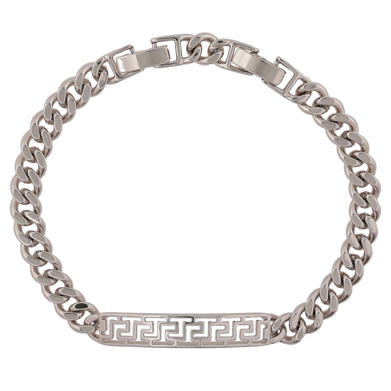 Браслет Xuping Родій «Панцирний ланцюжок з пластиною» довжина з доп. замком 17.5,19.5см х 6мм фото №1 Браслет Xuping Родій «Панцирний ланцюжок з пластиною» довжина з доп. замком 17.5,19.5см х 6мм фото №1
