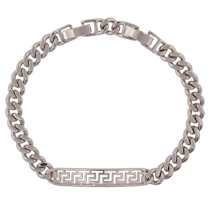 Браслет Xuping Родій «Панцирний ланцюжок з пластиною» довжина з доп. замком 17.5,19.5см х 6мм фото №1 Браслет Xuping Родій «Панцирний ланцюжок з пластиною» довжина з доп. замком 17.5,19.5см х 6мм фото №1