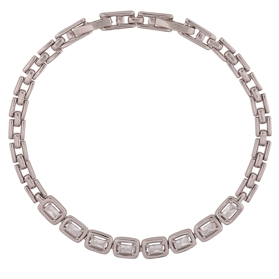 Браслет Xuping Родий Дорожка кристаллов длинна с доп. замком 17.5,19.5см х 4-5мм фото №1