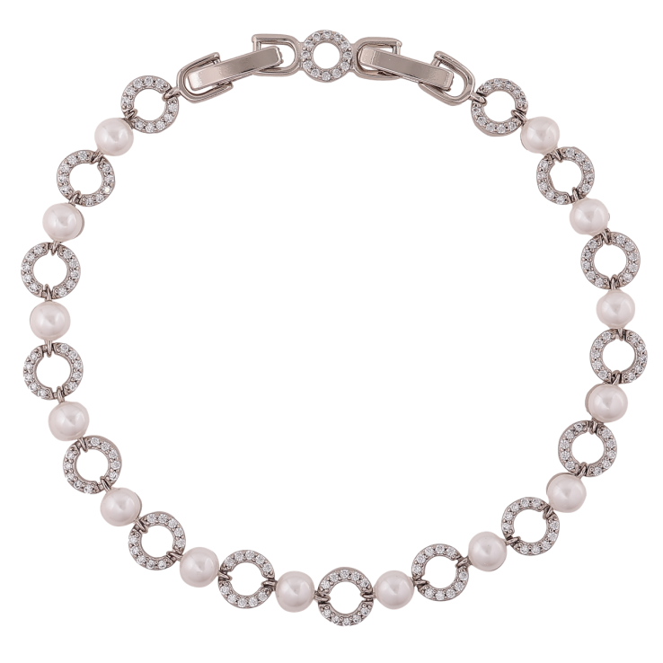 Браслет Xuping Родий Жемчужины с кристальными колечками длинна с доп. замком 17,19см х 4-6мм фото №24 Браслет Xuping Родий Жемчужины с кристальными колечками длинна с доп. замком 17,19см х 4-6мм фото №24