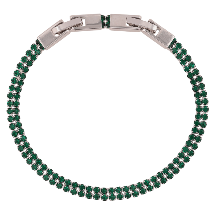 Браслет Xuping Родий Двойная дорожка зеленых кристаллов длинна с доп. замком 17,19см х 4мм фото №19 Браслет Xuping Родий Двойная дорожка зеленых кристаллов длинна с доп. замком 17,19см х 4мм фото №19