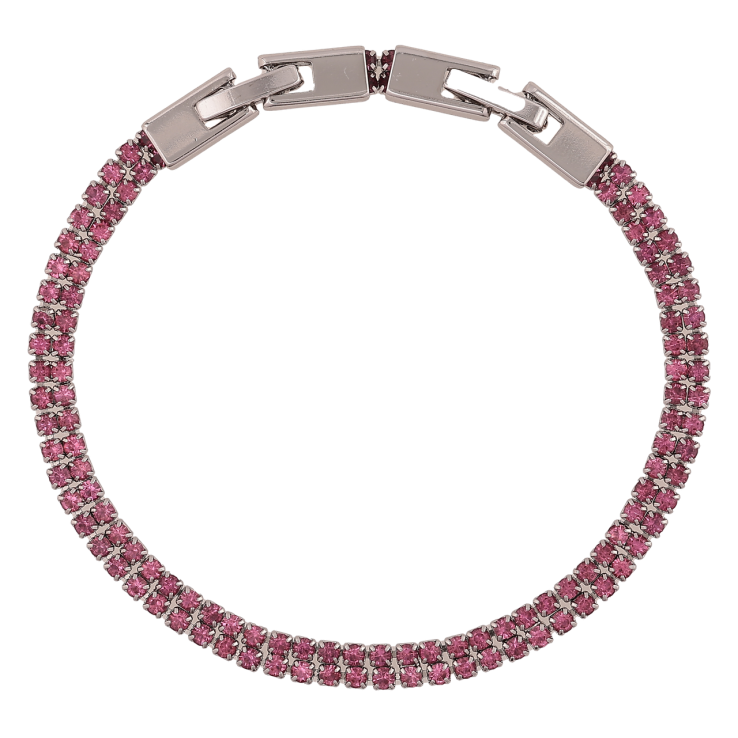 Браслет Xuping Родій «Подвійна доріжка рожевих кристалів» довжина з доп. замком 17,19см х 4мм фото №22 Браслет Xuping Родій «Подвійна доріжка рожевих кристалів» довжина з доп. замком 17,19см х 4мм фото №22