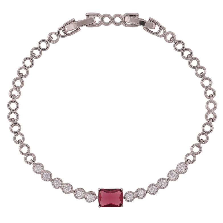 Браслет Xuping Родий Кристальная дорожка с бордовым кристаллом длинна с доп. замком 17.5,19.5см х 4-6мм фото №1 Браслет Xuping Родий Кристальная дорожка с бордовым кристаллом длинна с доп. замком 17.5,19.5см х 4-6мм фото №1