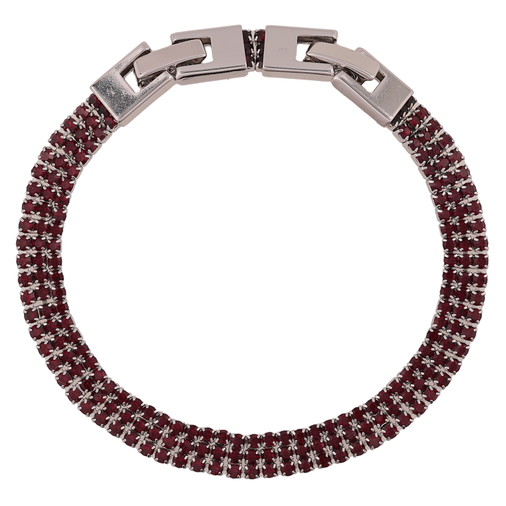 Браслет Xuping Родій «Потрійна доріжка бордових кристалів» довжина з доп. замком 17,19см х 6мм фото №21 Браслет Xuping Родій «Потрійна доріжка бордових кристалів» довжина з доп. замком 17,19см х 6мм фото №21