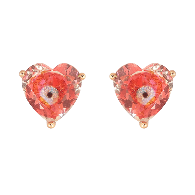 Сережки Xuping Позолота 18K пусети «Кришталеві сердечка» фото №1