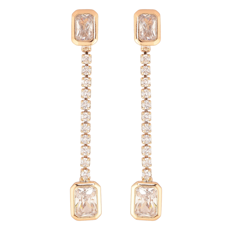 Серьги Xuping Позолота 18K пусеты Кристальные подвески 2 в 1 фото №1