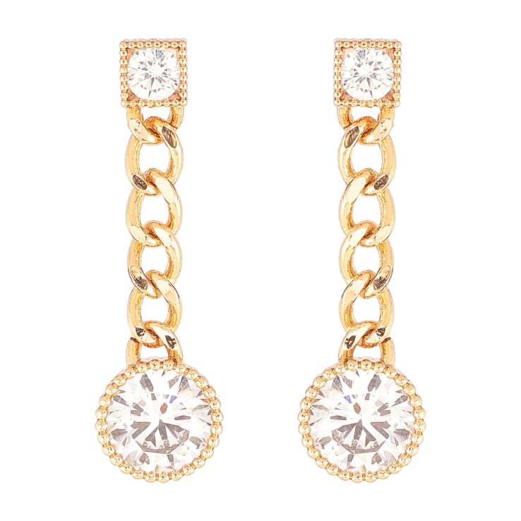 Сережки Xuping Позолота 18K пусети «Підвіски ланцюжки з кристалами» фото №17