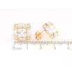 Сережки Xuping Позолота 18K пусети «Кристальні ромби» 13х13мм фото №2