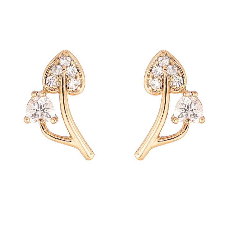 Сережки Xuping Позолота 18K пусети «Кришталеві листочки» фото №23