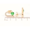 Серьги Xuping Позолота 18K пусеты Сердечки с зелеными кристаллами фото №2