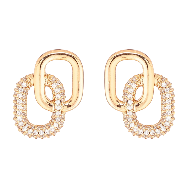 Сережки Xuping Позолота 18K пусети «Овали з інкрустацією кристалами» фото №24