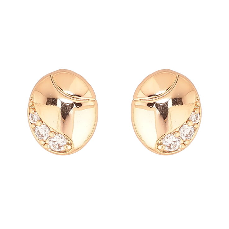 Сережки Xuping Позолота 18K пусети «Овали з кристалами» фото №7