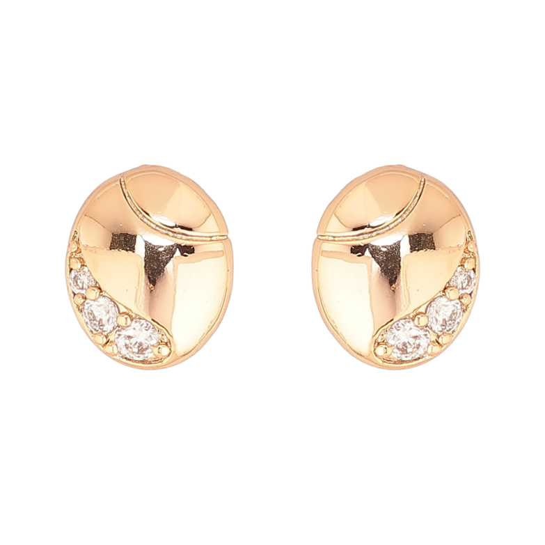 Сережки Xuping Позолота 18K пусети «Овали з кристалами» фото №1