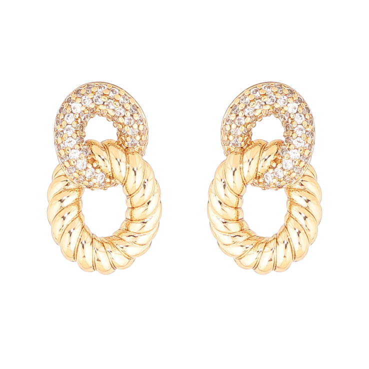 Сережки Xuping Позолота 18K пусети «Візерунок з інкрустацією кристалами» фото №20