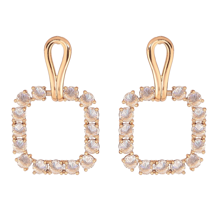 Серьги Xuping Позолота 18K пусеты Кристальные подвески фото №2