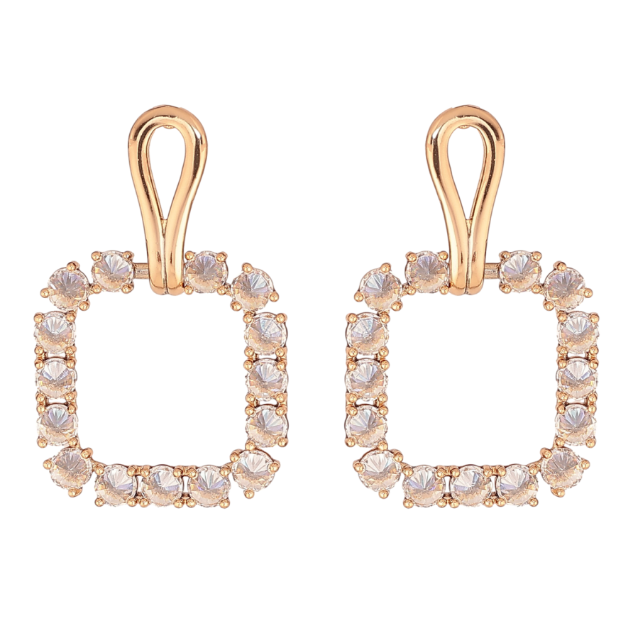 Сережки Xuping Позолота 18K пусети «Кристальні підвіски» фото №1