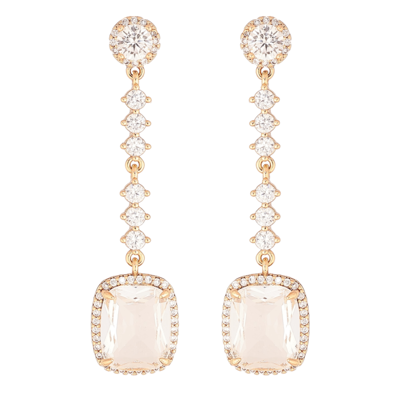 Сережки Xuping Позолота 18K пусети «Кристальні підвіски» фото №1