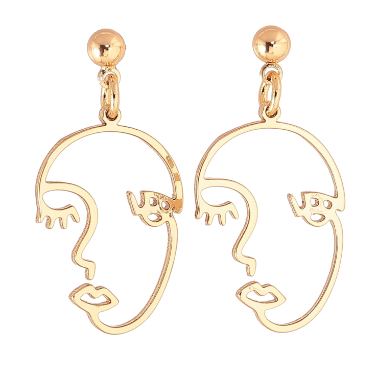 Сережки Xuping Позолота 18K пусети «Підвіски обличчя» на один бік фото №18