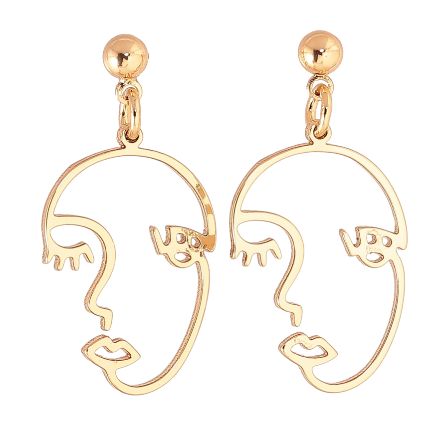Сережки Xuping Позолота 18K пусети «Підвіски обличчя» на один бік фото №1