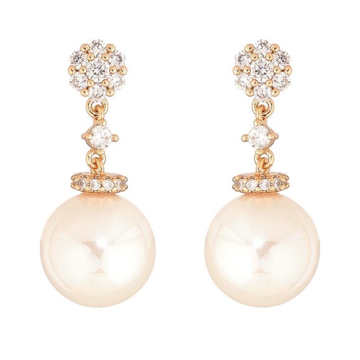 Серьги Xuping Позолота 18K пусеты Жемчужные подвески фото №8