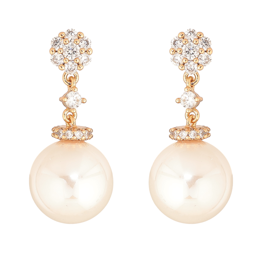 Сережки Xuping Позолота 18K пусети «Перлинні підвіски» фото №1