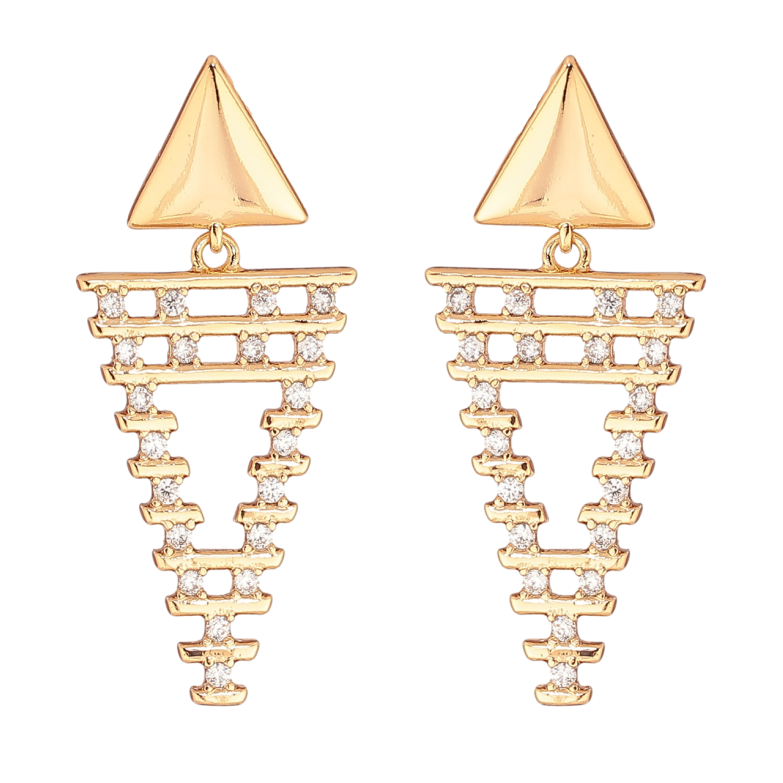 Серьги Xuping Позолота 18K пусеты Кристальные подвески фото №4