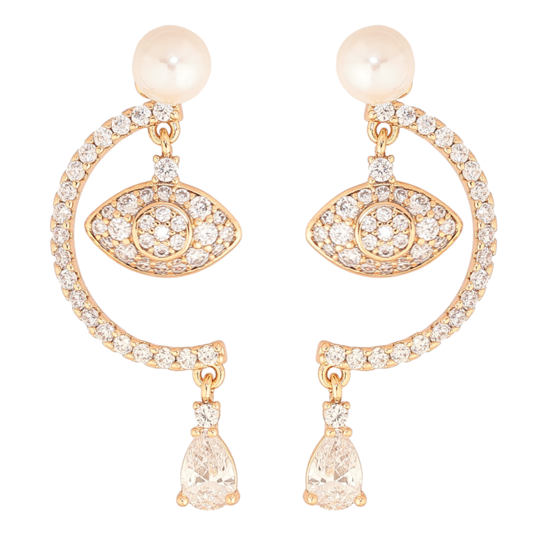 Серьги Xuping Позолота 18K пусеты Подвески с инкрустацией кристаллами и жемчужинами фото №1