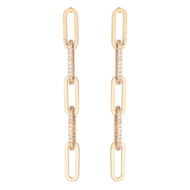 Сережки Xuping Позолота 18K пусети «Підвіски з кристалами» фото №4