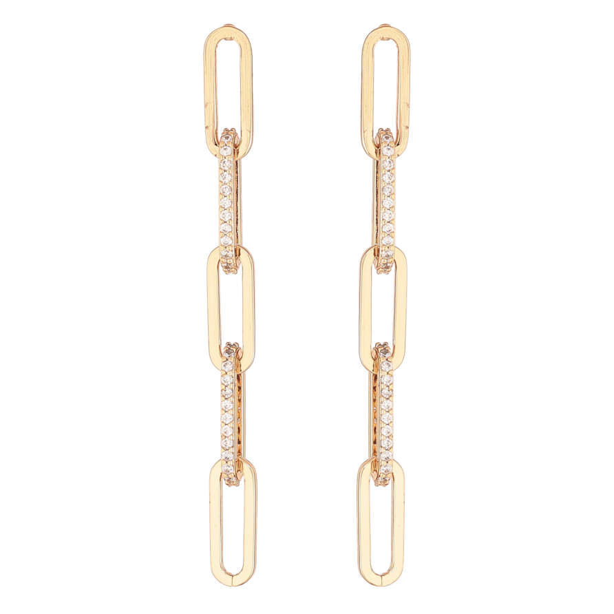 Сережки Xuping Позолота 18K пусети «Підвіски з кристалами» фото №1