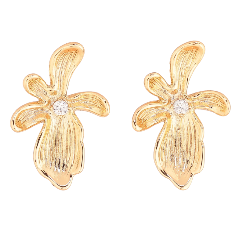 Серьги Xuping Позолота 18K пусеты Декоративные цветочки фото №1