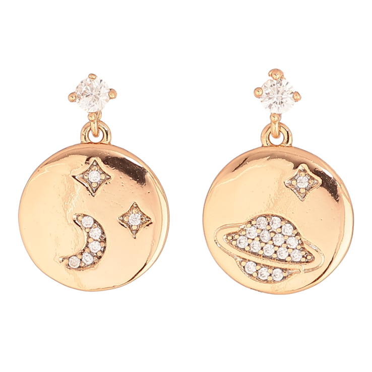 Сережки Xuping Позолота 18K пусети «Асиметричні підвіски космос» фото №22