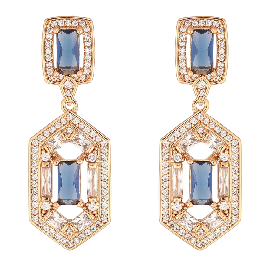 Сережки Xuping JEAN GOUJON Позолота 18K пусети «Підвіски з інкрустацією прозоро-синіми кристалами» фото №1 Сережки Xuping JEAN GOUJON Позолота 18K пусети «Підвіски з інкрустацією прозоро-синіми кристалами» фото №1