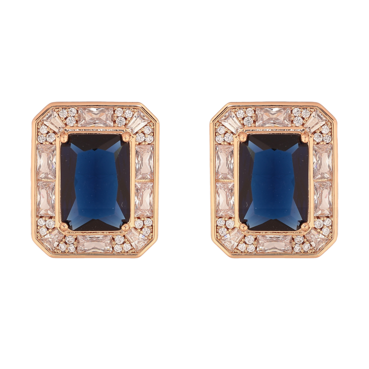 Сережки Xuping JEAN GOUJON Позолота 18K пусети «Сині кристали в обрамленні» фото №3 Сережки Xuping JEAN GOUJON Позолота 18K пусети «Сині кристали в обрамленні» фото №3