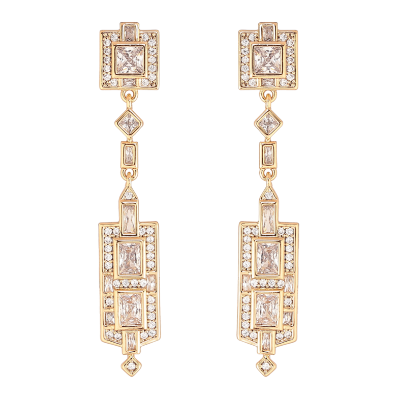 Серьги Xuping JEAN GOUJON Позолота 18K пусеты Подвески с инкрустацией кристаллами фото №1